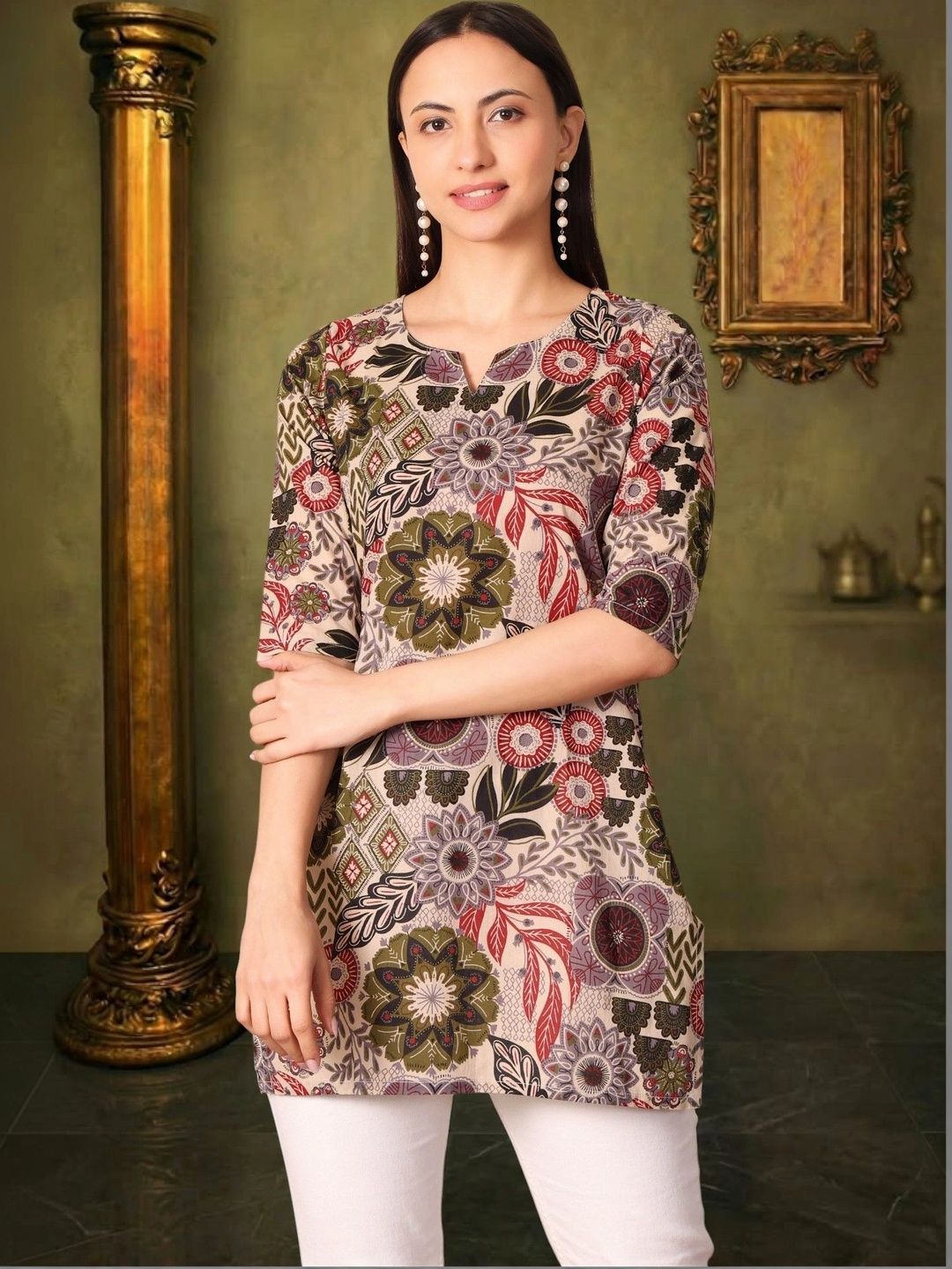 House of Sakhhi Floral Print Cotton Blend Top-picture-12