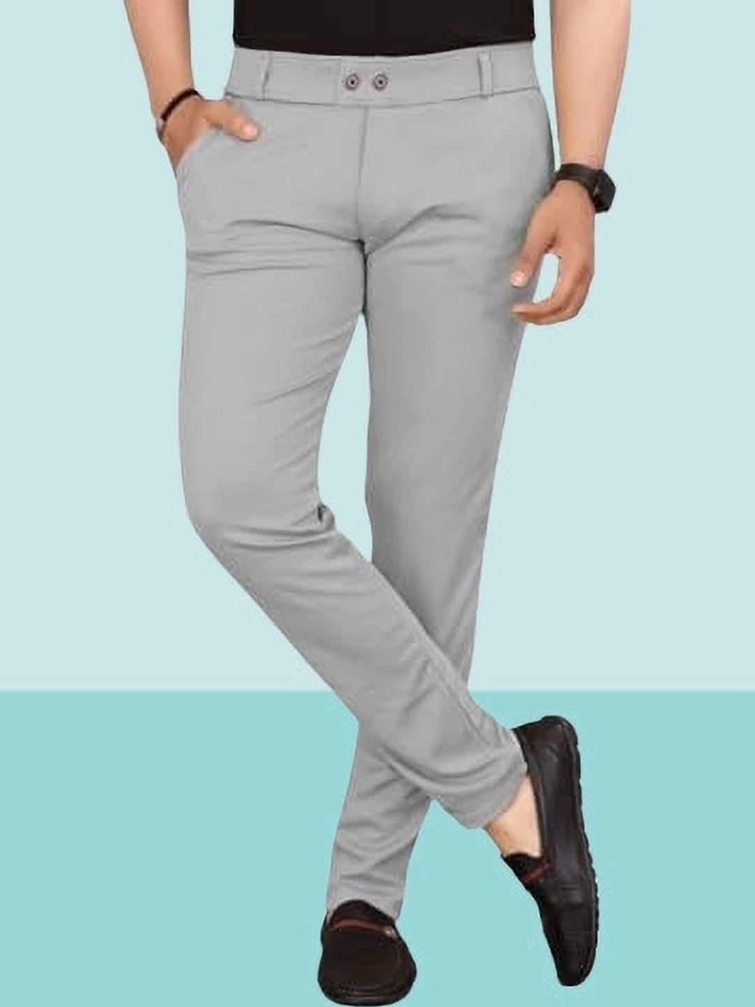 Nk staylish Men Smart Slim Fit Trousers-picture-54