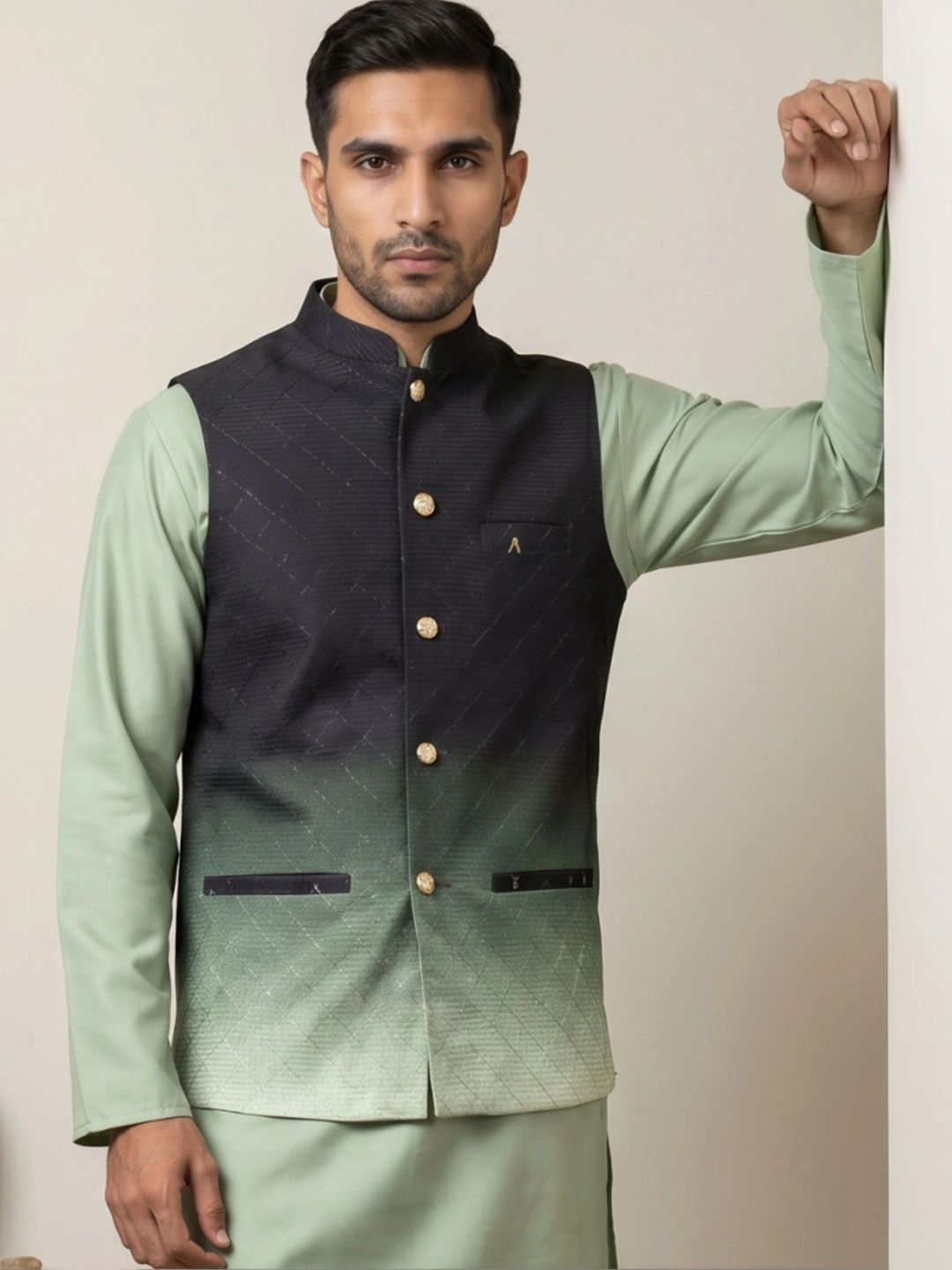 Jompers Woven Design Nehru Jackets-picture-27