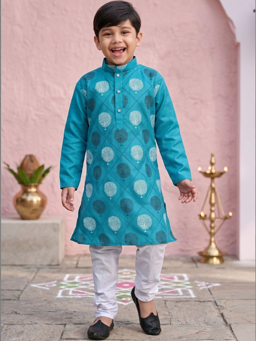 BAESD Boys Ethnic Motifs Printed Regular Kurta with Pyjamas-image-38