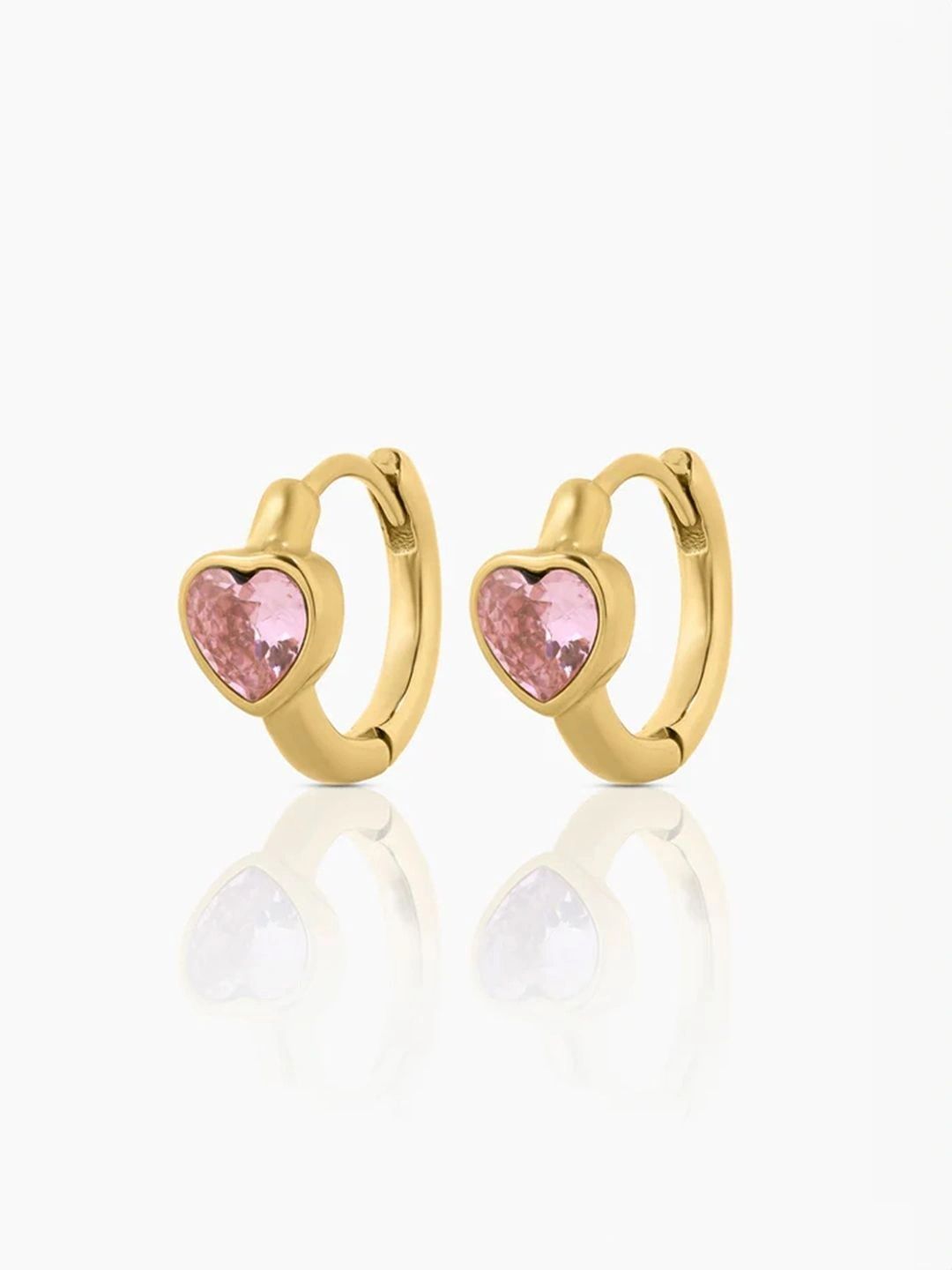 SWASHAA Heart Shaped Hoop Earrings-picture-18