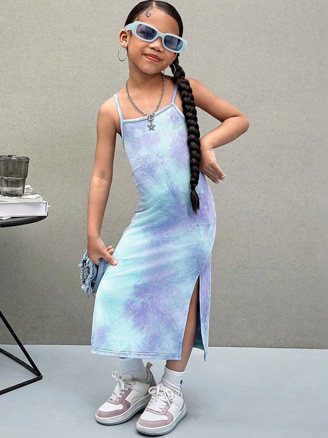 Miss & Chief Tie and Dye Dyed Crepe Sheath Midi Dress-picture-34