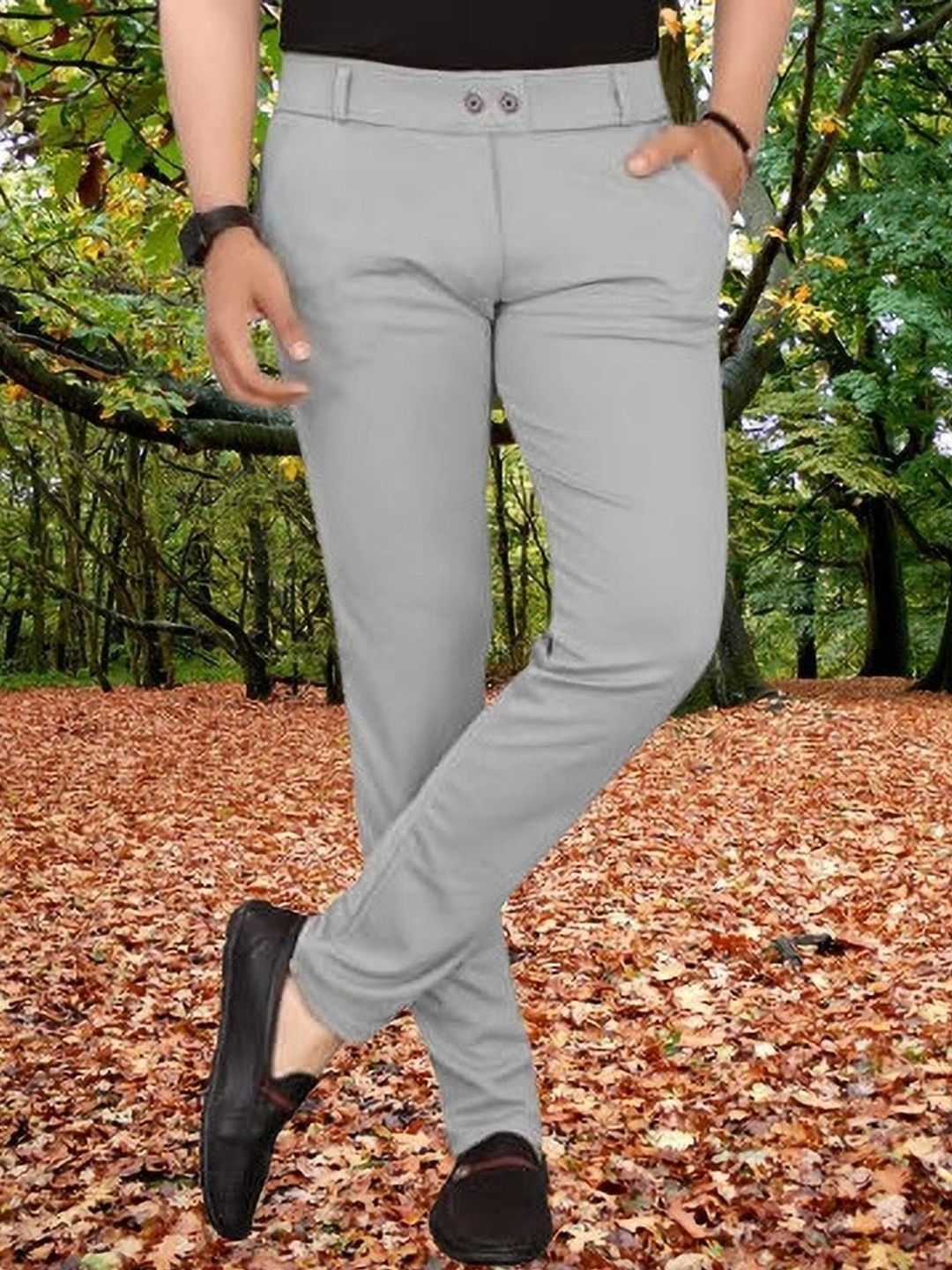 Nk staylish Men Smart Slim Fit Trousers-picture-42