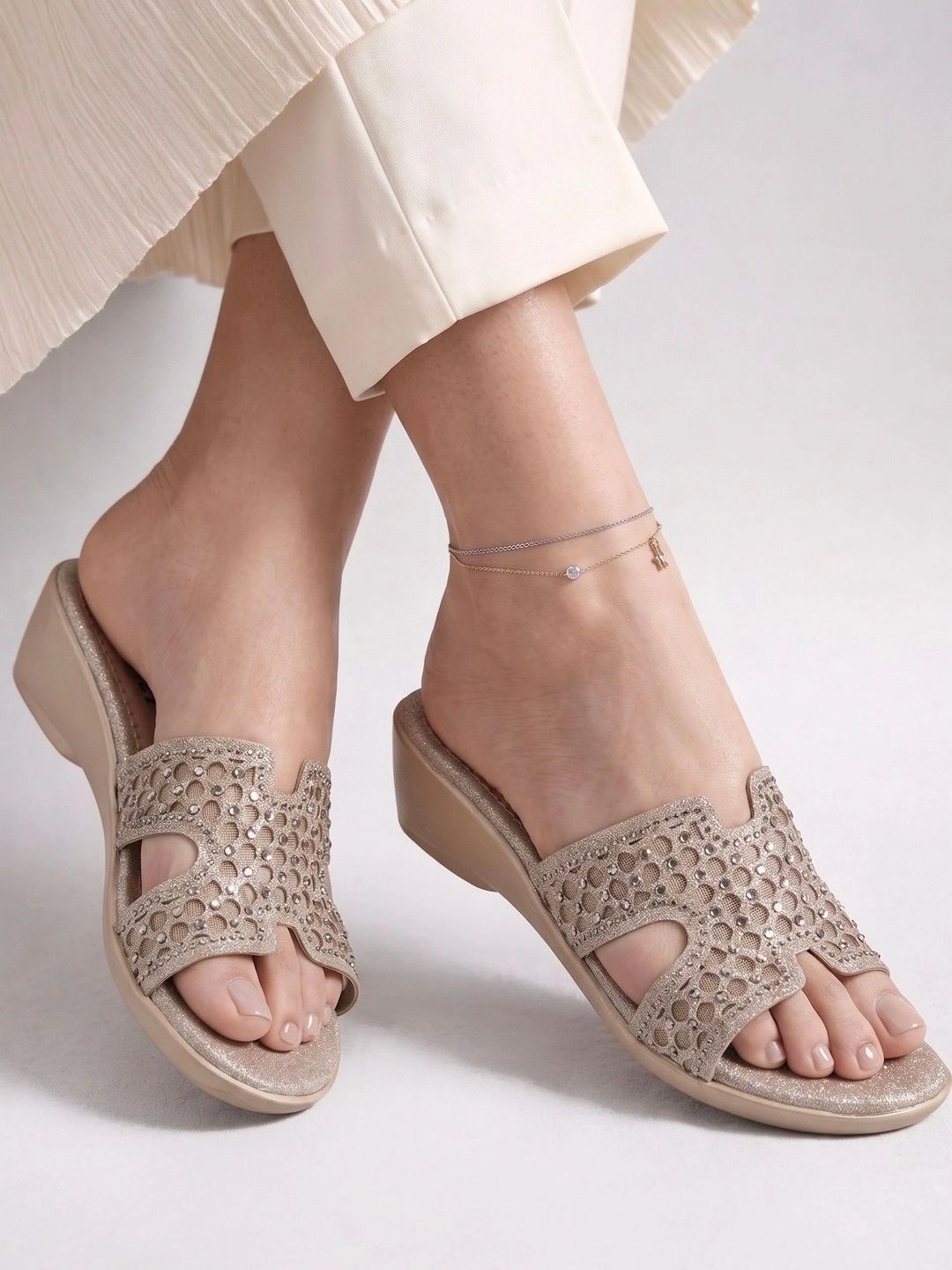 IKAGI Embellished Wedge Mules-picture-15