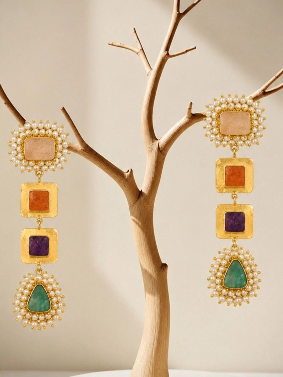 Tarush Women Geometric Drop Earrings-picture-13