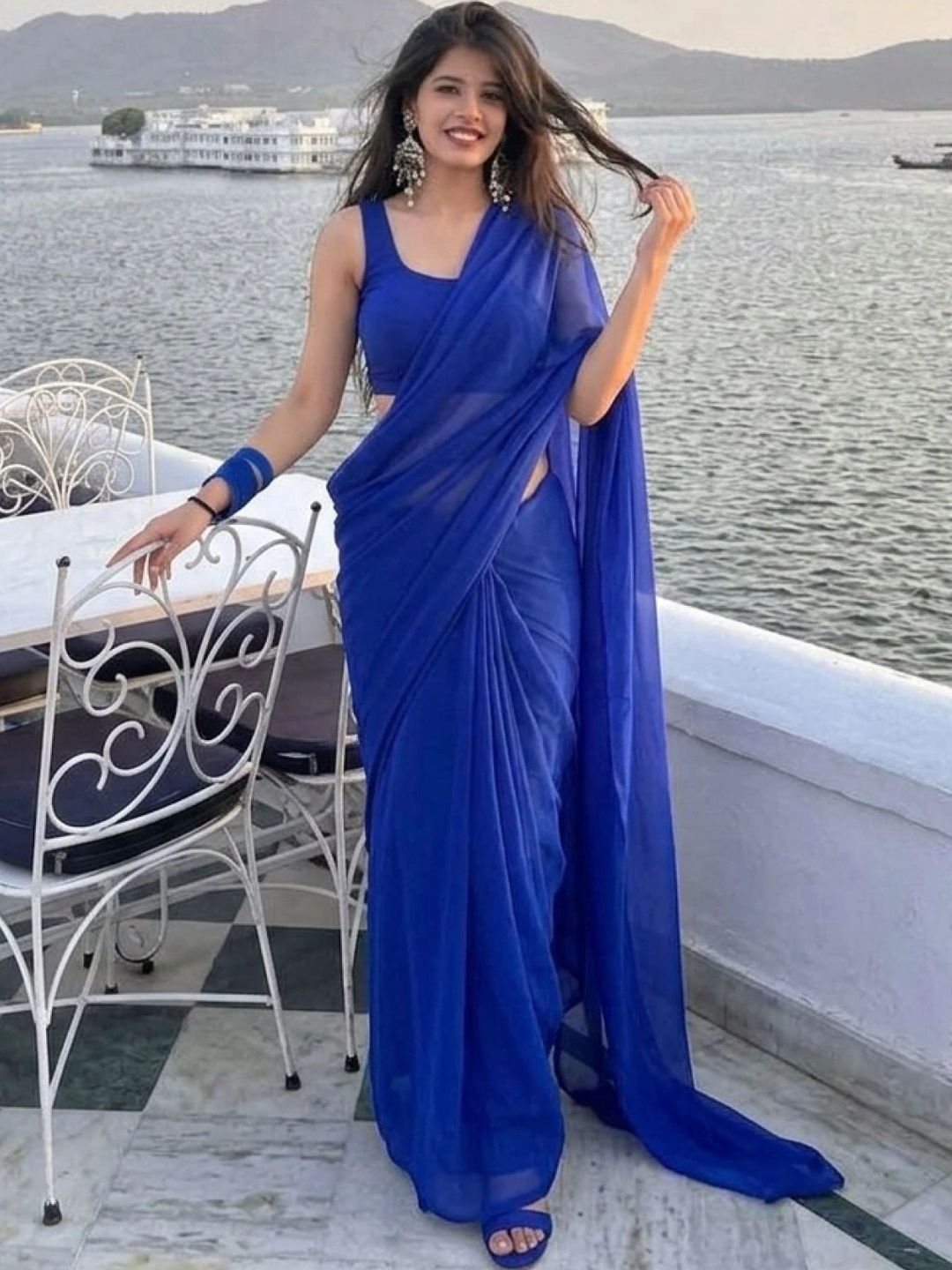 ANAND SAREES Poly Georgette Designer Saree-image-23