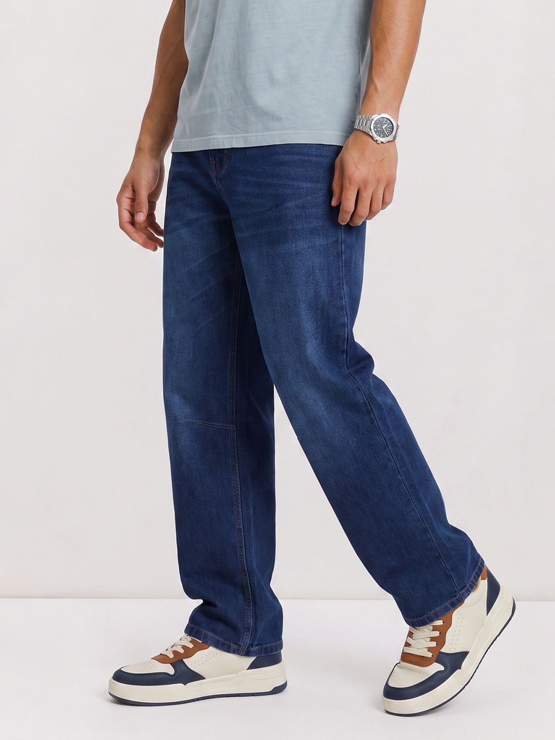 The Roadster Life Co. Men Wide Leg Light Fade Jeans-picture-15