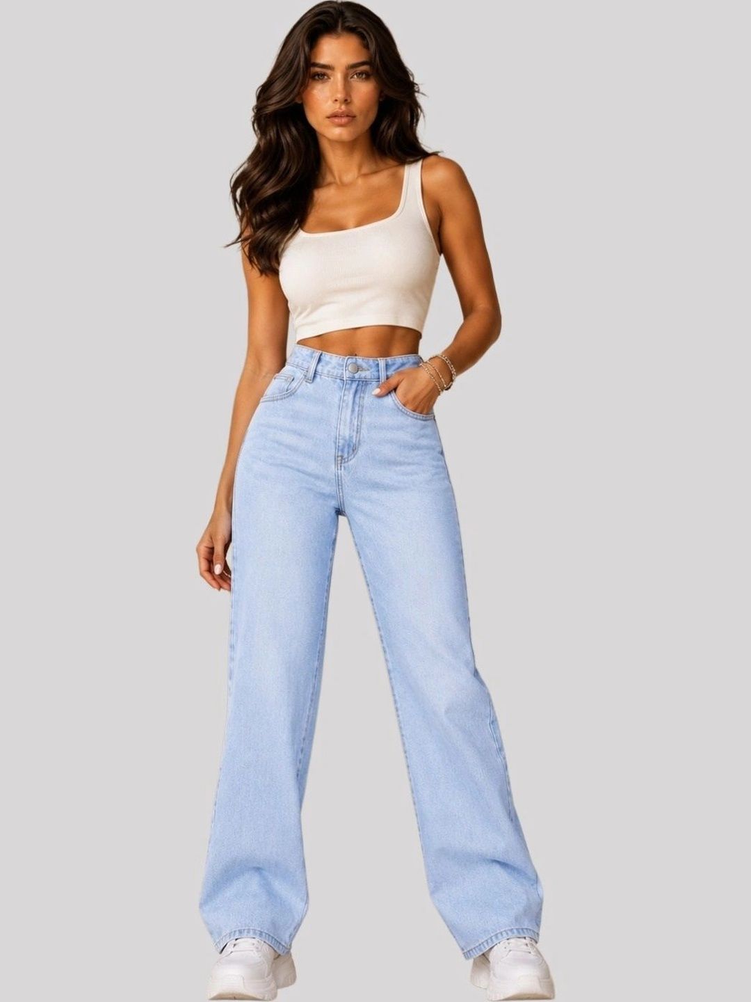 FNOCKS Women Comfort Relaxed Fit High-Rise Jeans-picture-53