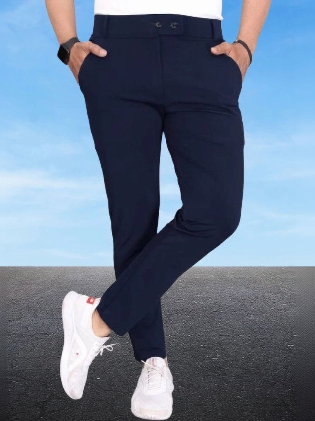 Nk staylish Men Smart Slim Fit Trousers-picture-13