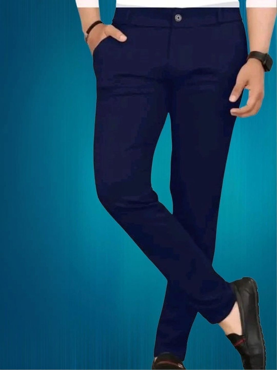 Nk staylish Men Smart Slim Fit Easy Wash Trousers-picture-40