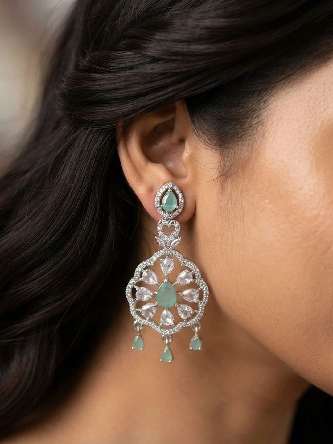DAZZIRA Teardrop Shaped Drop Earrings-picture-29