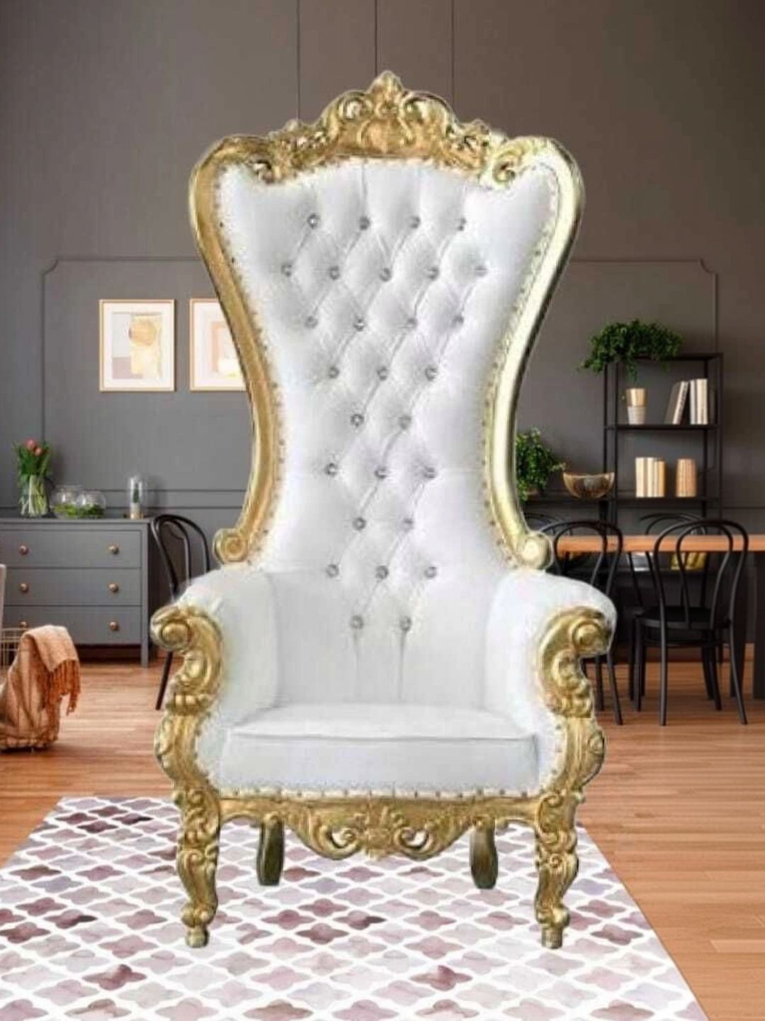 INDIAWOODMART White Wooden Lounge Chair-image-21