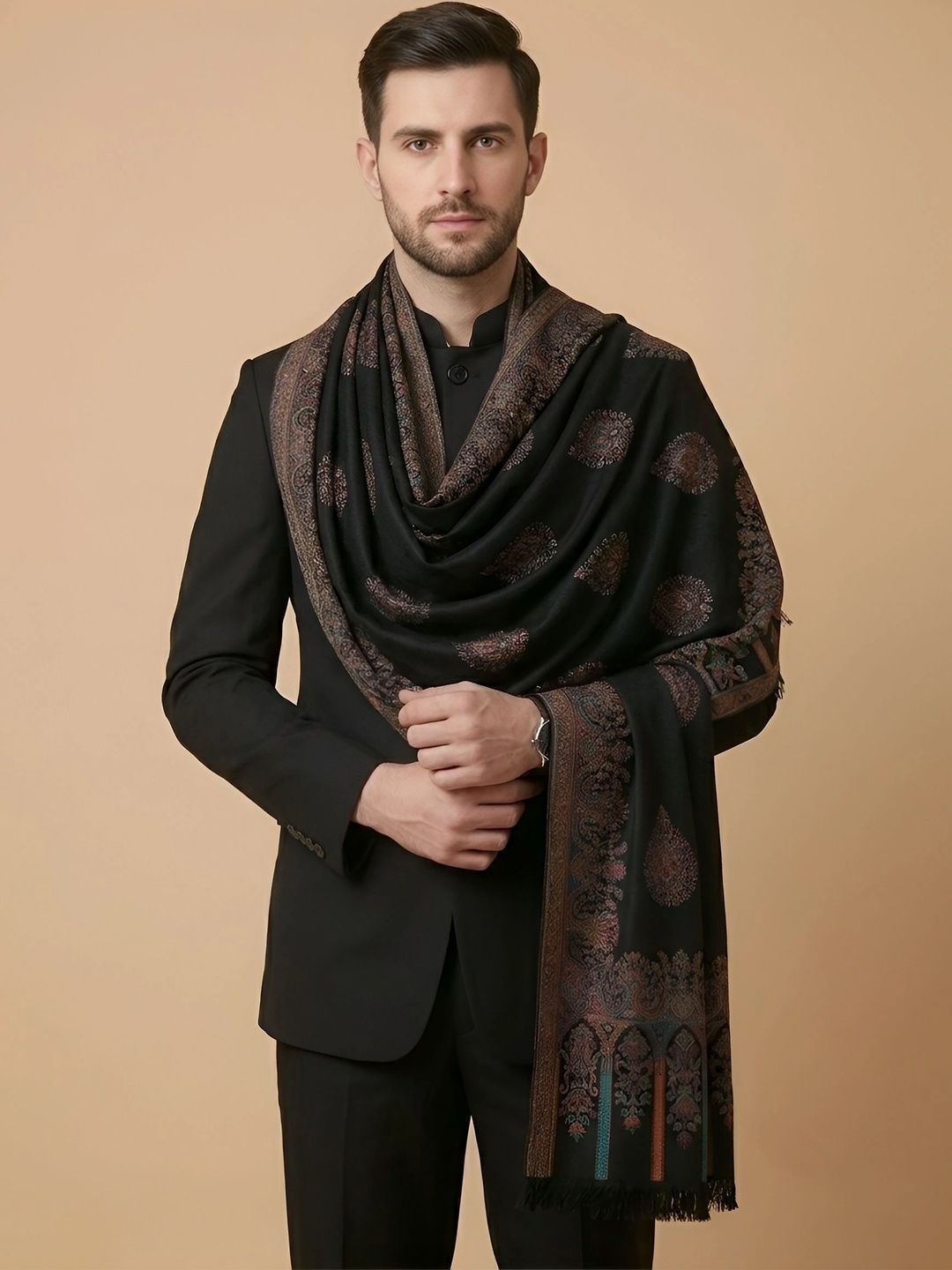 MUFFLY Men Woven Design Stole-picture-19