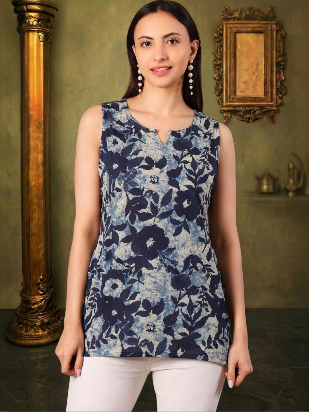 House of Sakhhi Floral Print Cotton Blend Top-picture-17