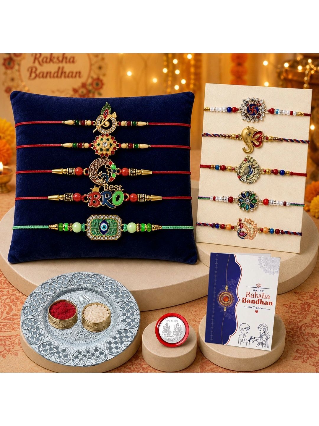 Myntra Elegant Homes Pack Of 10 Rakhi Gift Set-picture-19