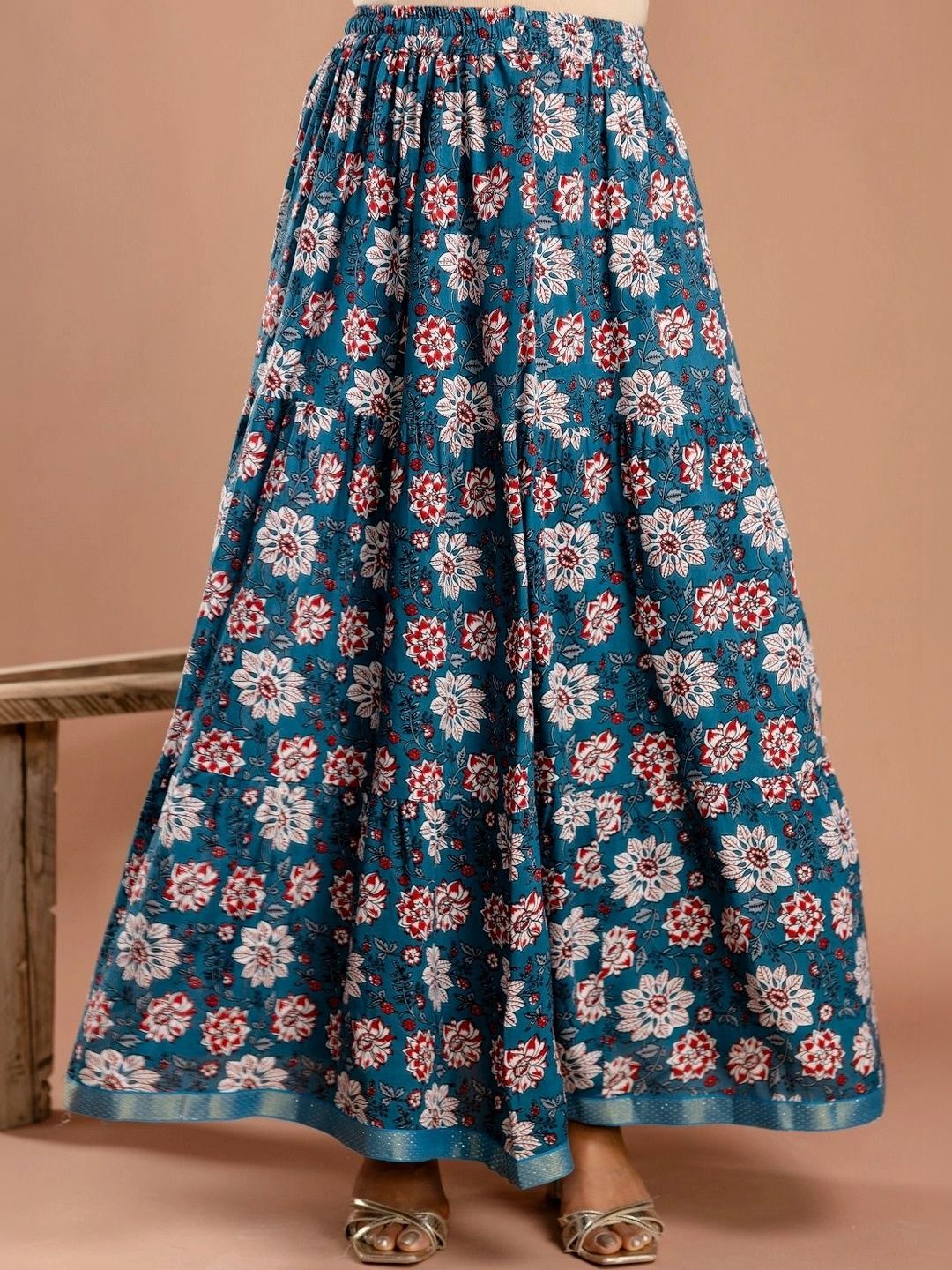 HIMCARE Women Floral Maxi Flared Skirt-picture-15