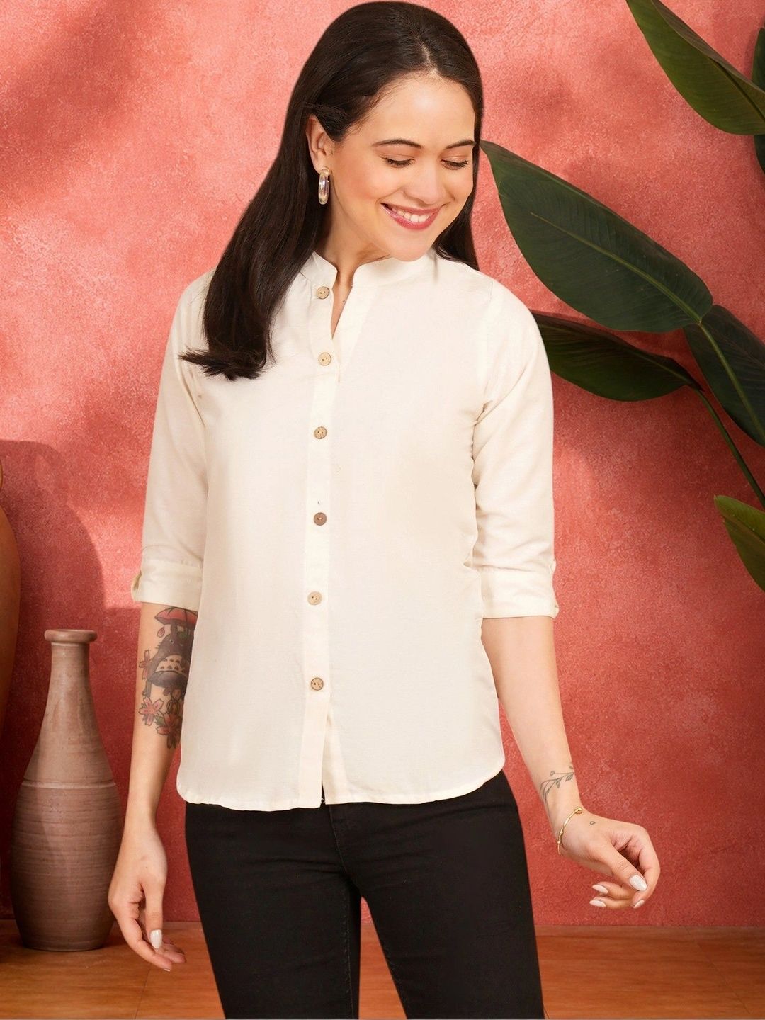 Sangria Pure Cotton Blend Khadi Kurti-picture-32
