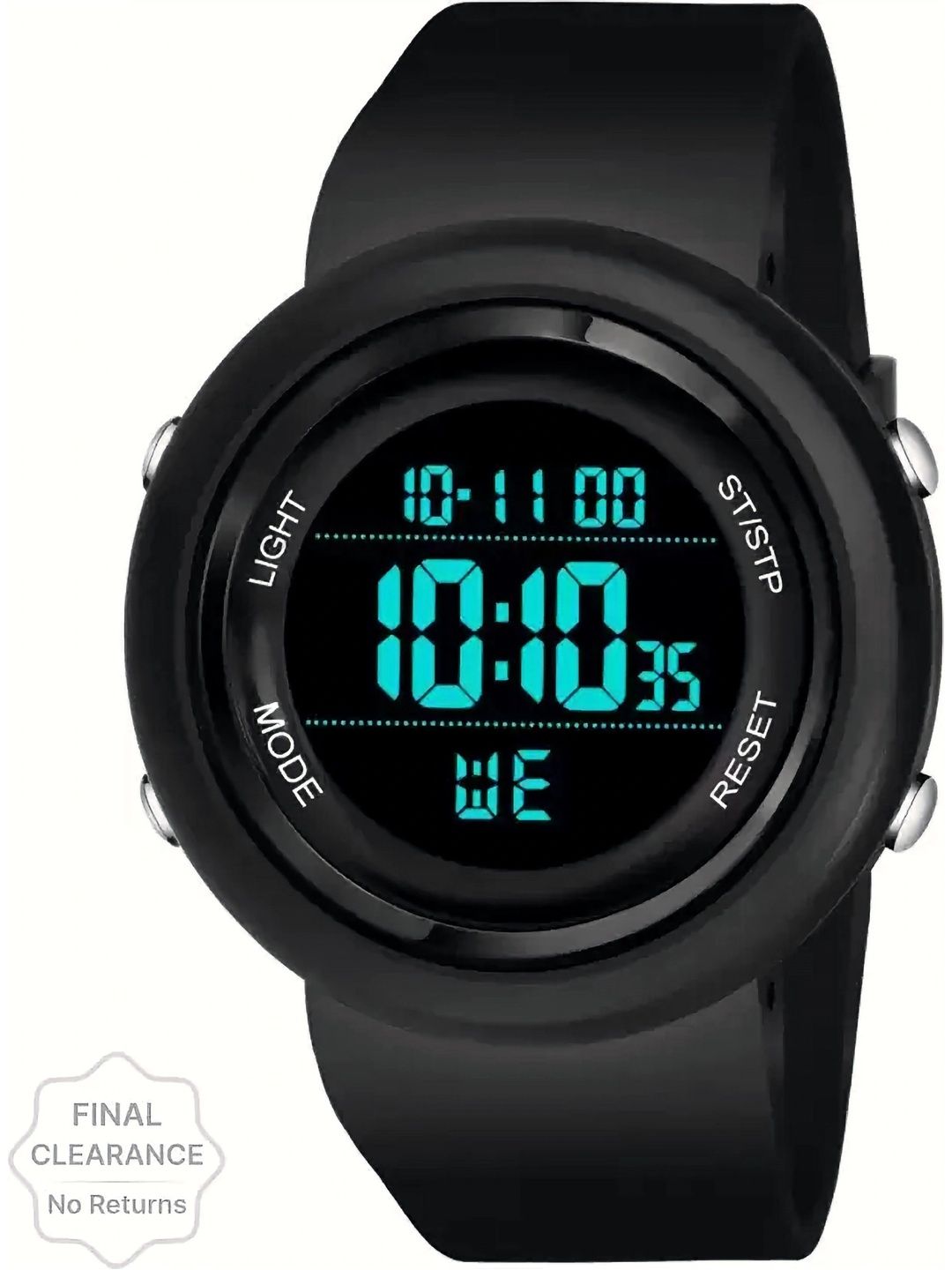 EVRGLOW Men Dial & Stainless Steel Straps Digital Watches Digital LED Watch Black-image-2