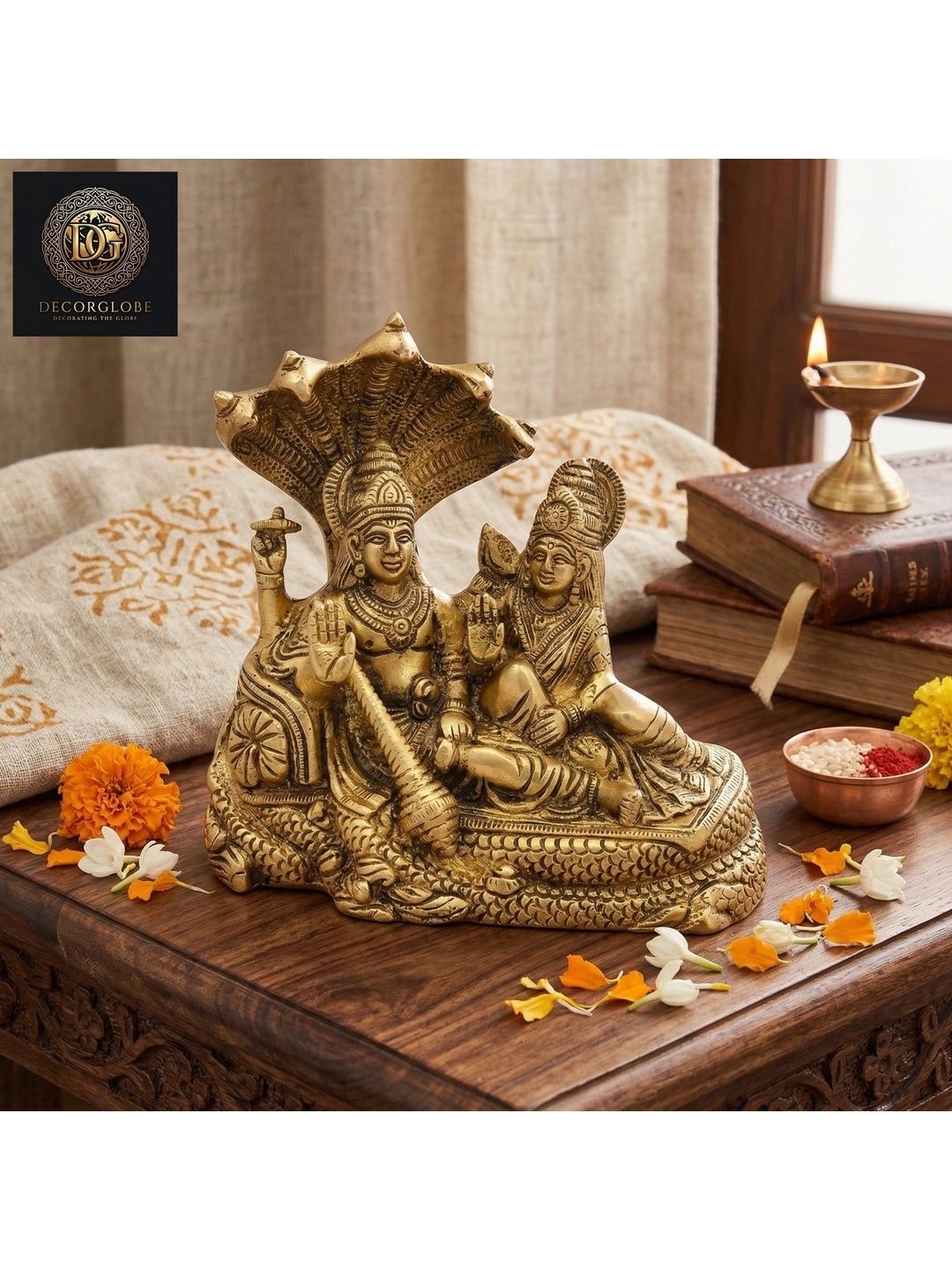 DecorGlobe Gold-Toned Religious Idol Showpiece-image-38