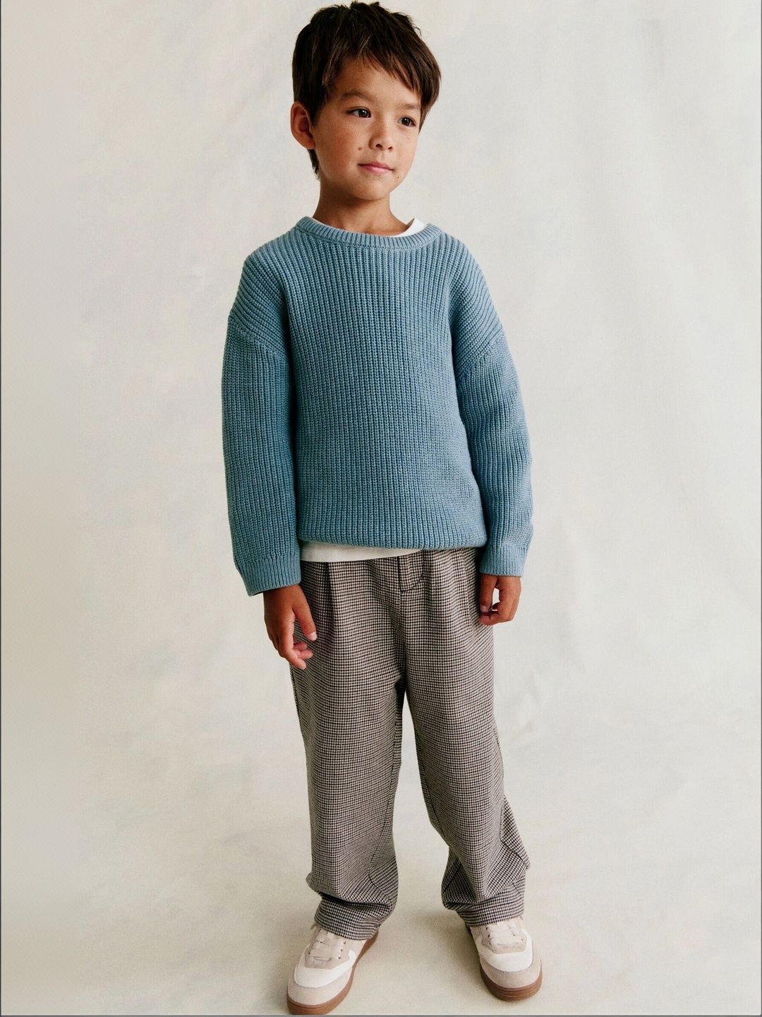 H&M Boys Checked Easy Wash Chinos Trousers-picture-21