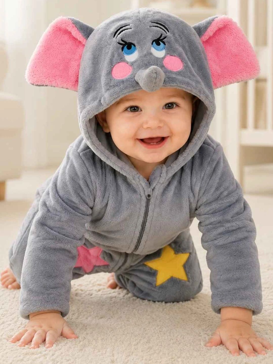 Cuddleloom Infants Animal Printed Hooded Rompers-picture-21