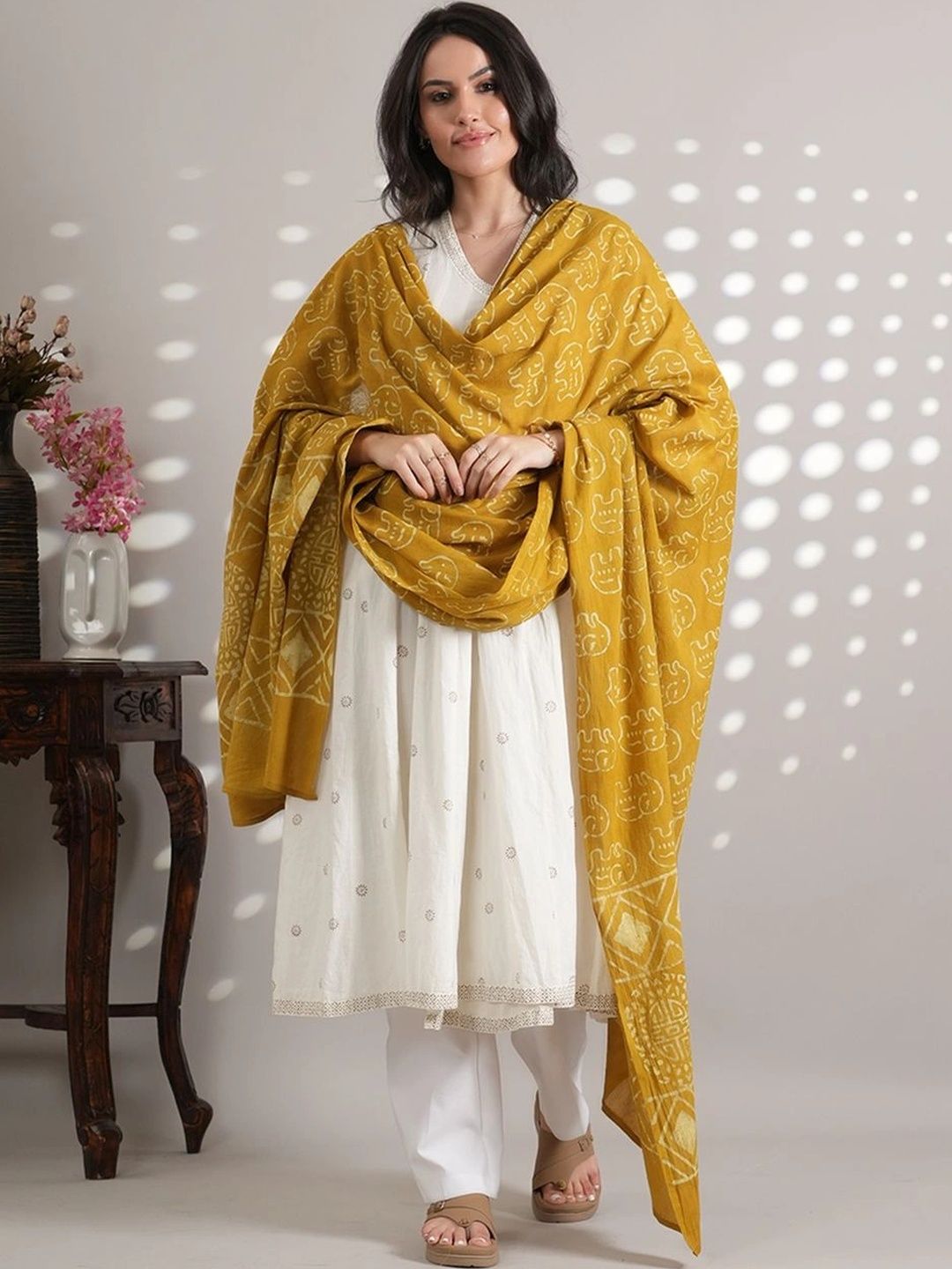 Style Shoes Ethnic Motifs Printed Pure Cotton Block Print Dupatta-image-41