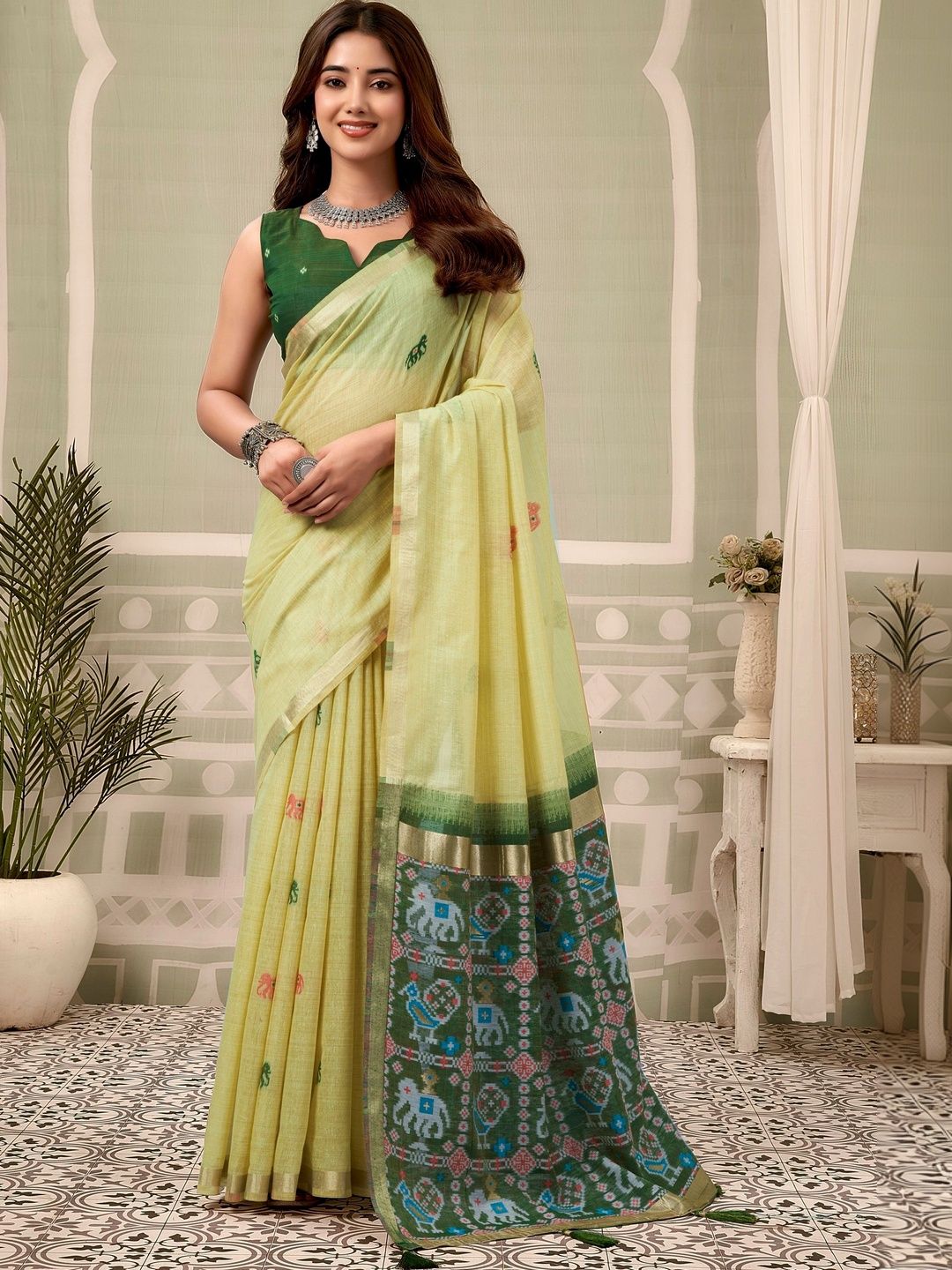 Anouk Woven Design Silk Blend Patola Saree-picture-16