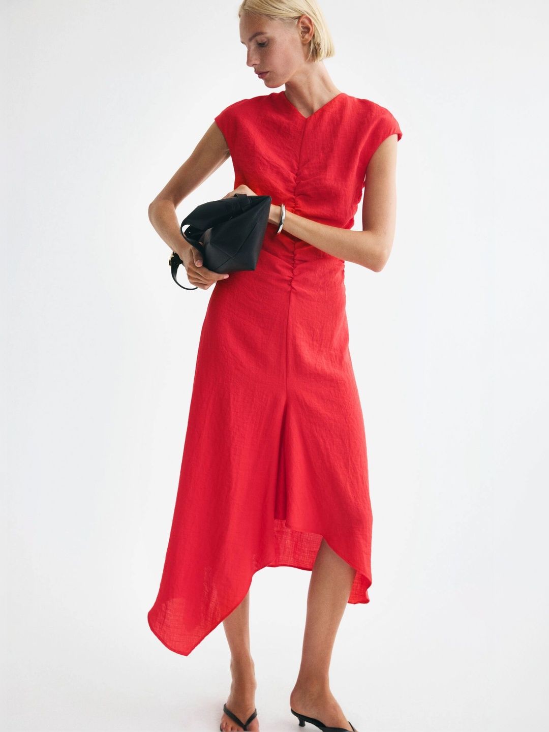H&M Women Cap-Sleeved Handkerchief Dress-picture-40