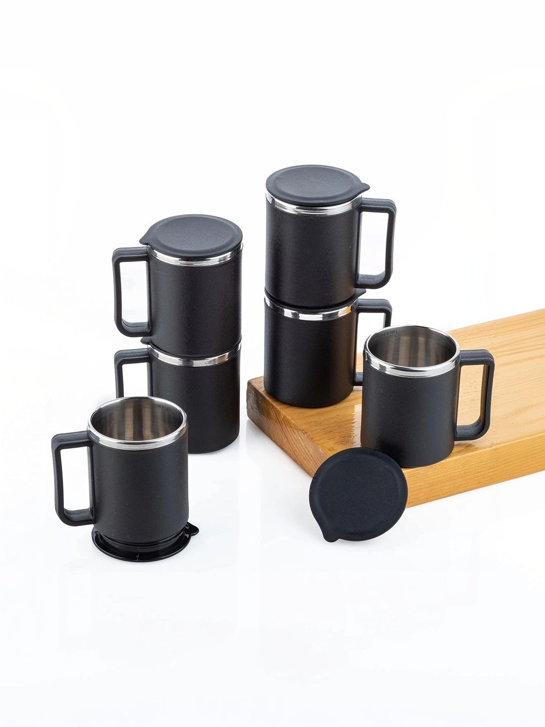 METSTIK Black Solid Stainless Steel Matte Mugs Set of Cups and Mugs-picture-50