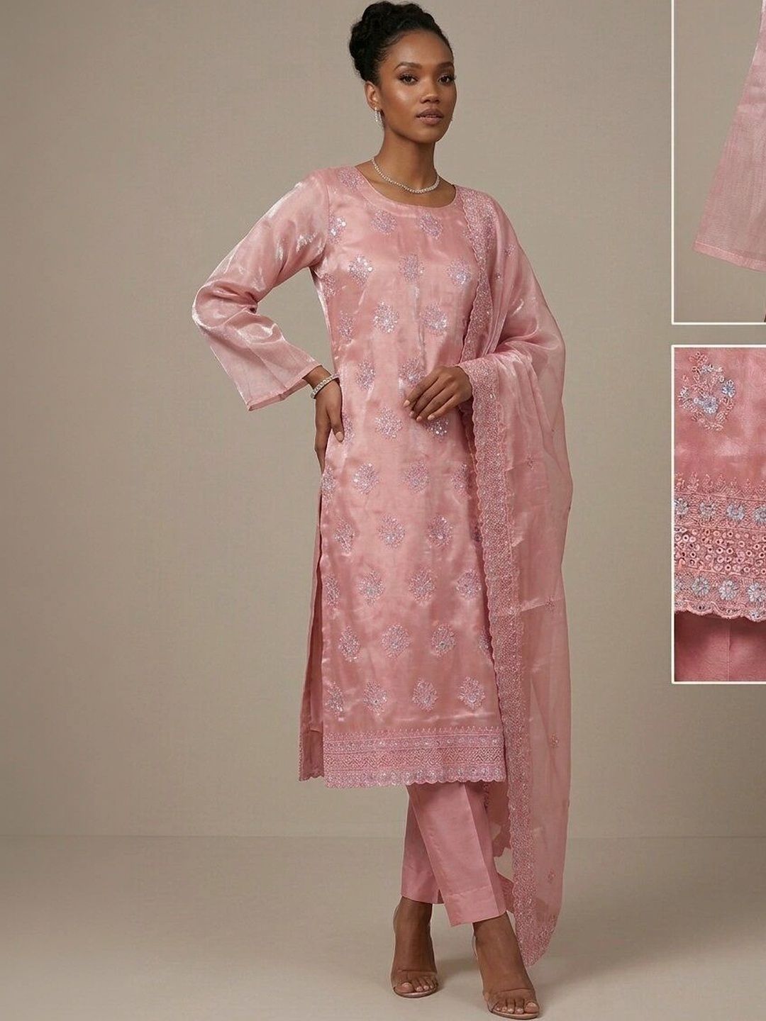 THE ASSTAG Embroidered Pure Silk Unstitched Dress Material-picture-38