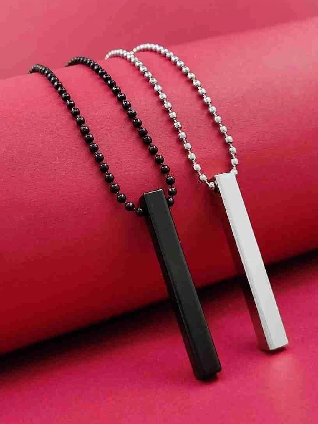 Malas Collection Rhodium-Plated Geometric Pendants with Chains-picture-30