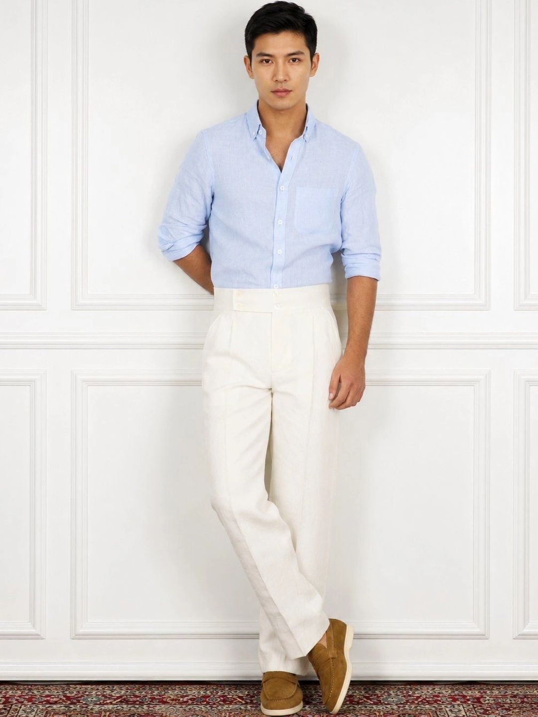 VELVIORE Men Tailored High-Rise Easy Wash Pleated Trousers-picture-35