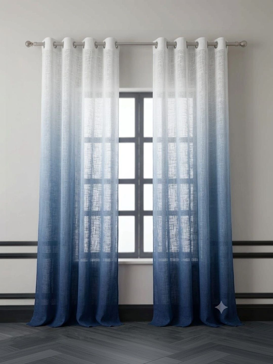 KANUM Blue Set of 2 Long Door Curtain-picture-5