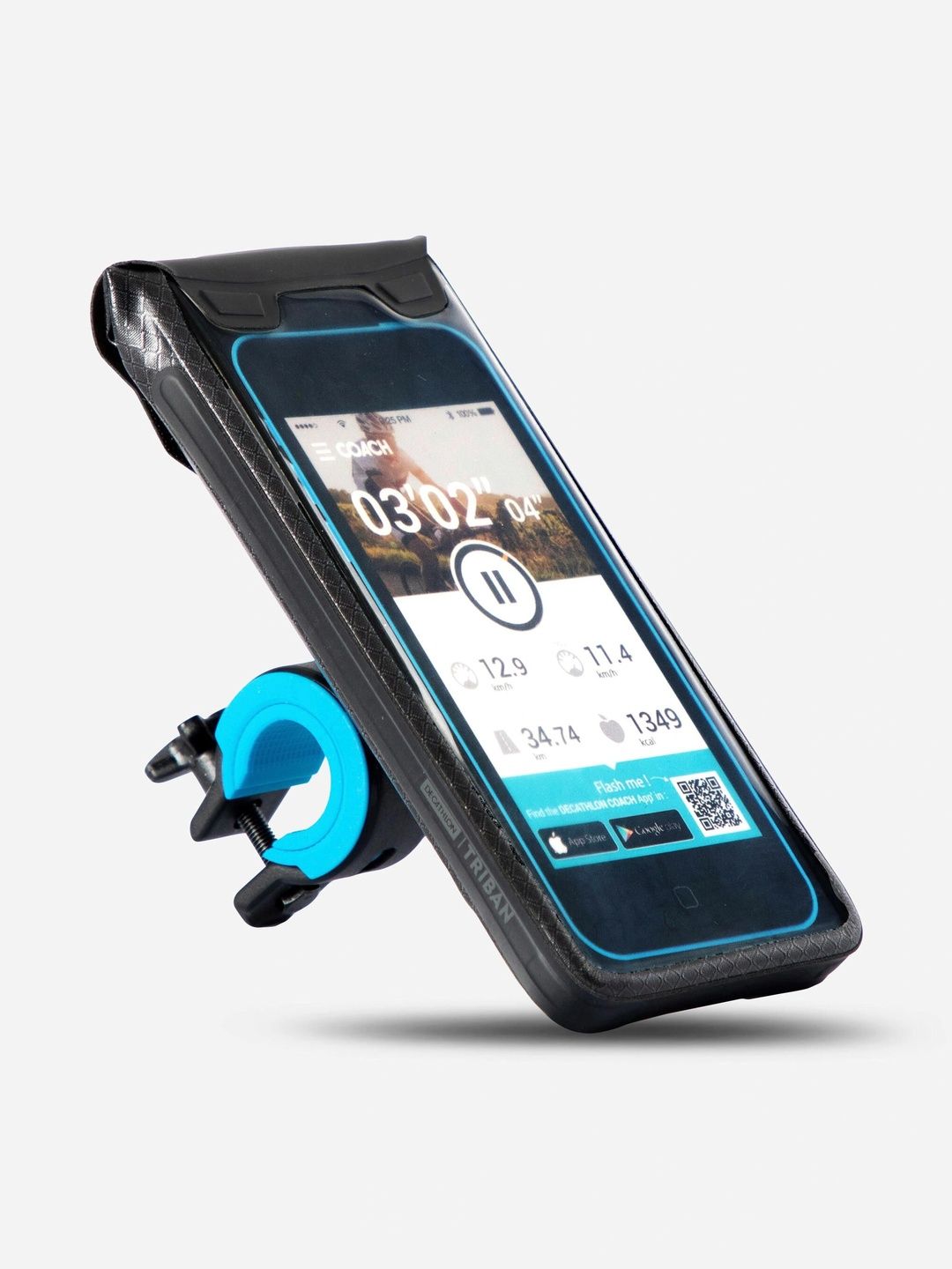 Decathlon Unisex Black 900L Waterproof Cycling Smartphone Holder-image-47
