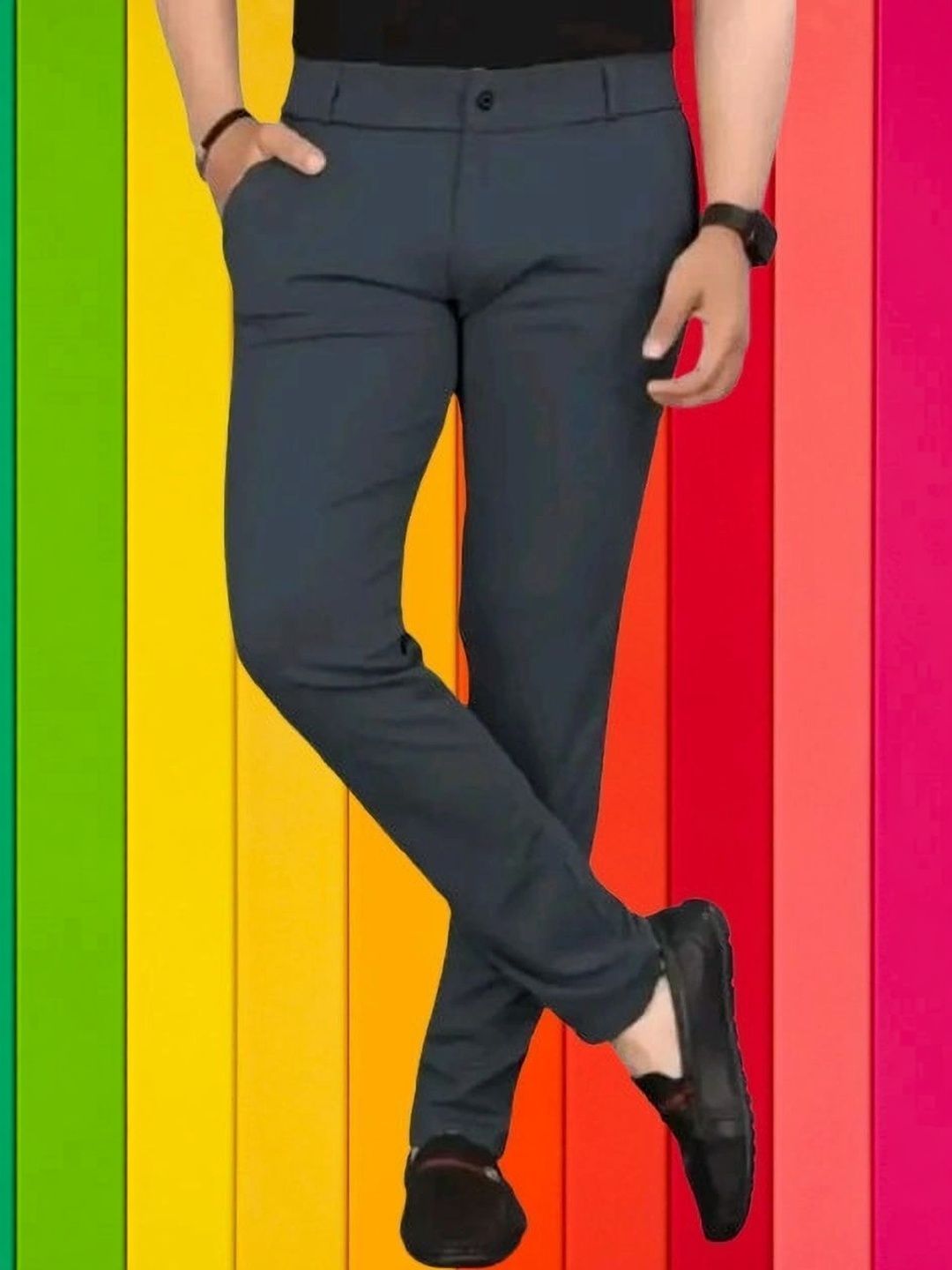 Nk staylish Men Smart Slim Fit Easy Wash Trousers-picture-51