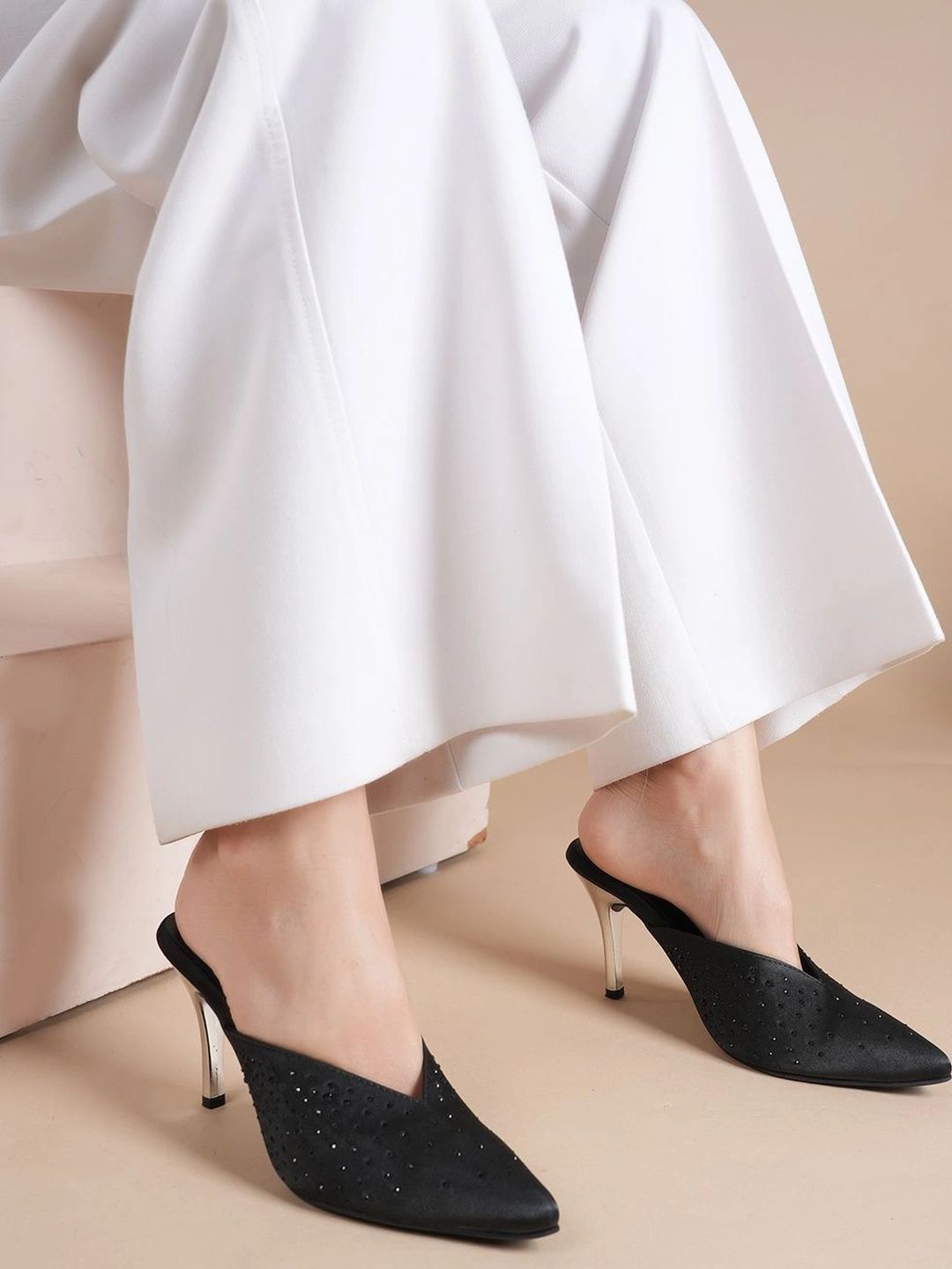 BELVE PARIS Textured Stiletto Mules-picture-25