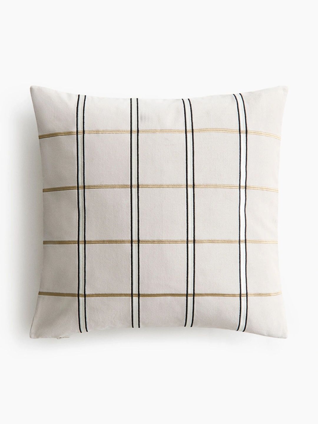 H&M Beige Checked Rectangle Cushion Covers-picture-45