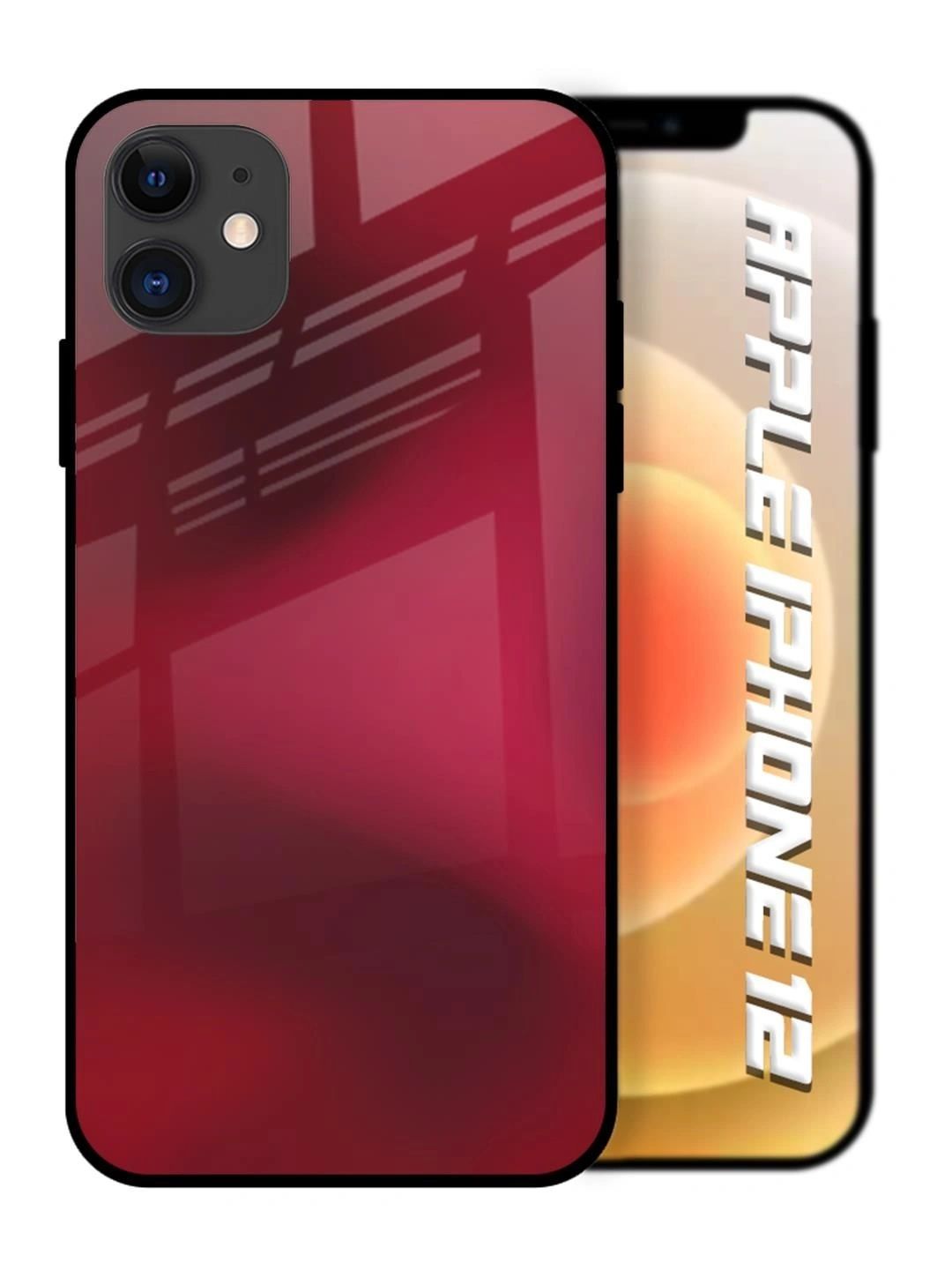 QRIOH Solid Printed iPhone 12 Back Case Mobile Accessories-image-3