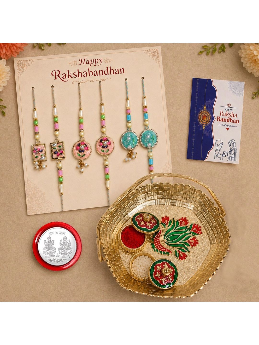 Myntra Elegant Homes 8-Pcs Rakhi Greeting Card & Roli Chawal-picture-19