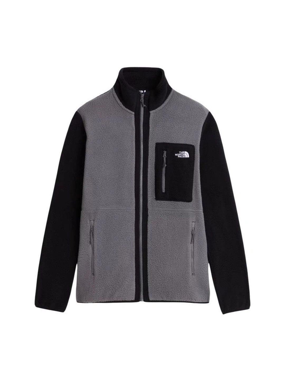 The North Face Grey Mock Collar Logo Jacket-picture-55