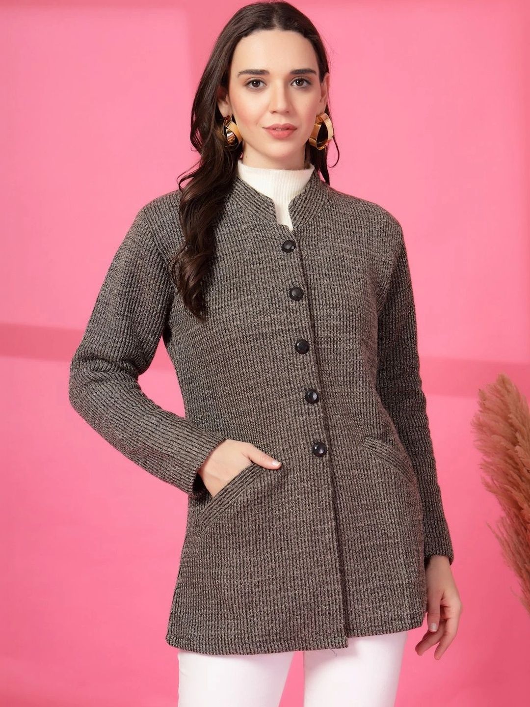 all about you Women Striped Woollen Cardigan-picture-36