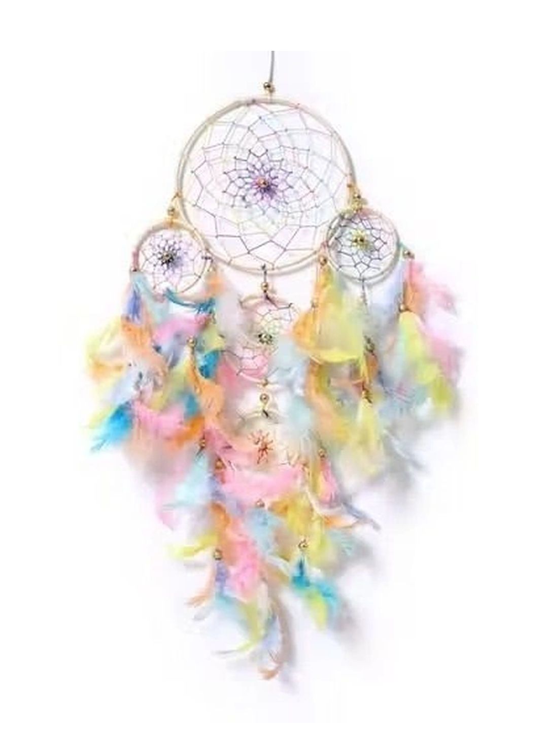 Good Aura Store Yellow & Blue Self-Designed Circular Handcrafted Bohemian Windchimes-picture-53
