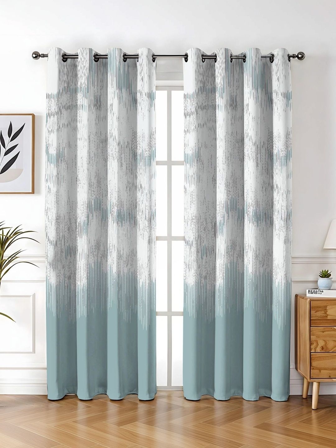 AAVIS DECOR Teal Room Darkening Long Door Curtain-picture-10