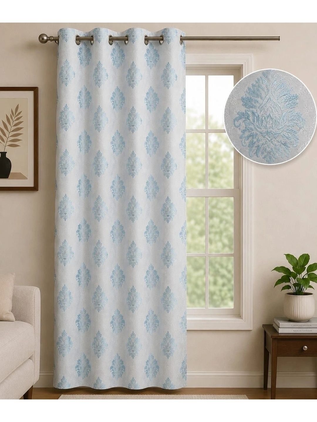 VRINDAKUL Multicoloured Set of 2 Sheer Long Door Curtain-picture-35