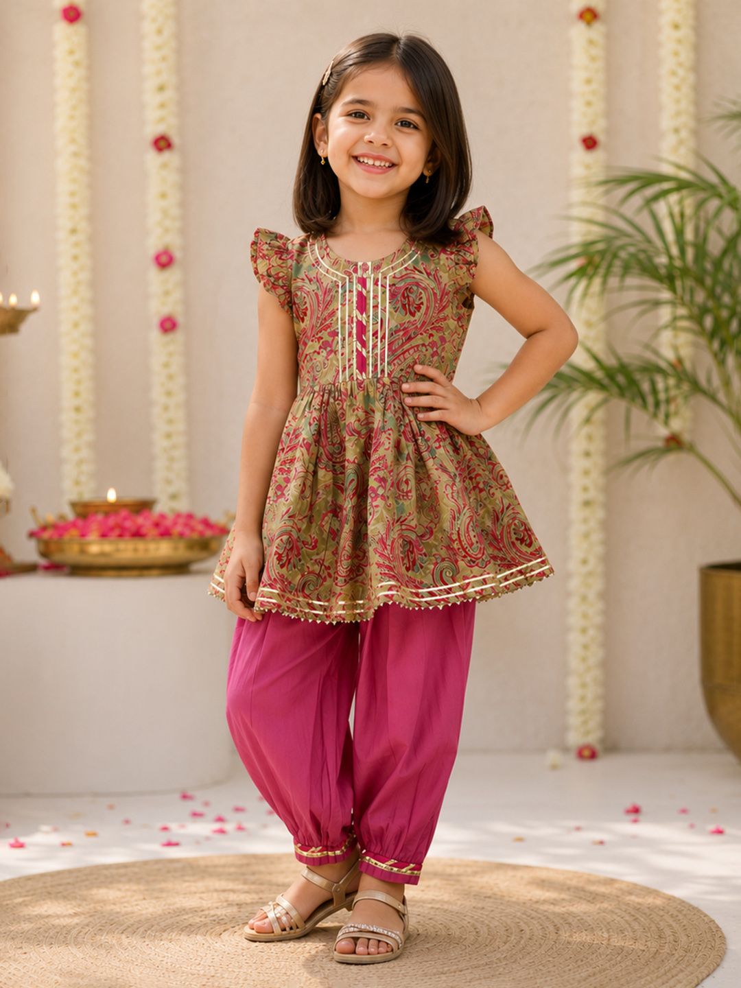 The Magic Wand Girls Printed Dhoti Pants-image-38