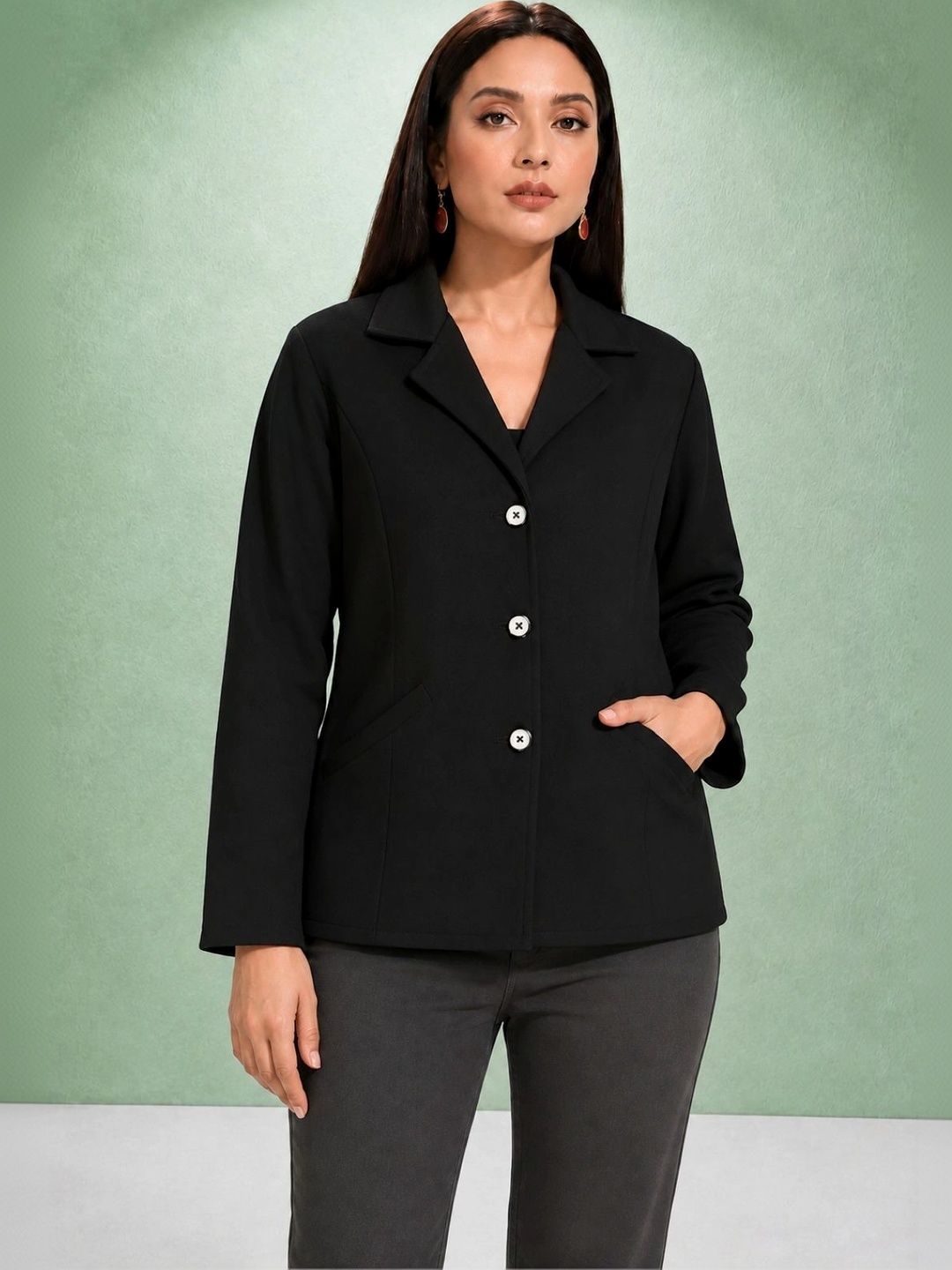 ORIEX THE ORIGINAL FASHION Notched Lapel Single-Breasted Blazer-picture-25
