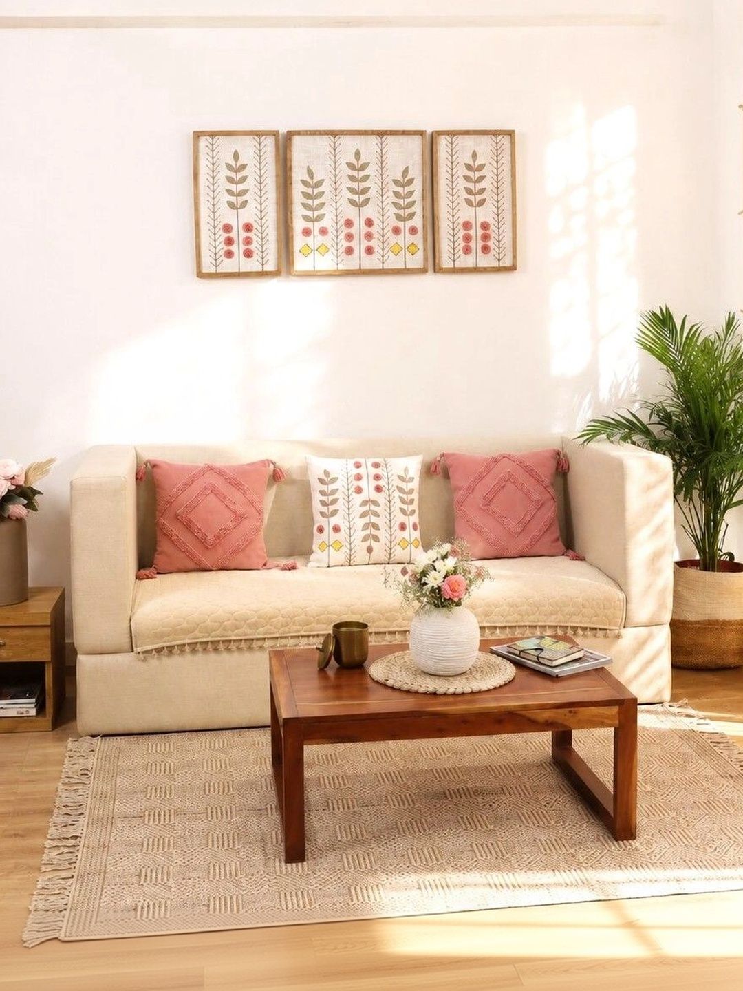 eyda Beige 4 Piece Sofa Cover Without Arms-picture-25