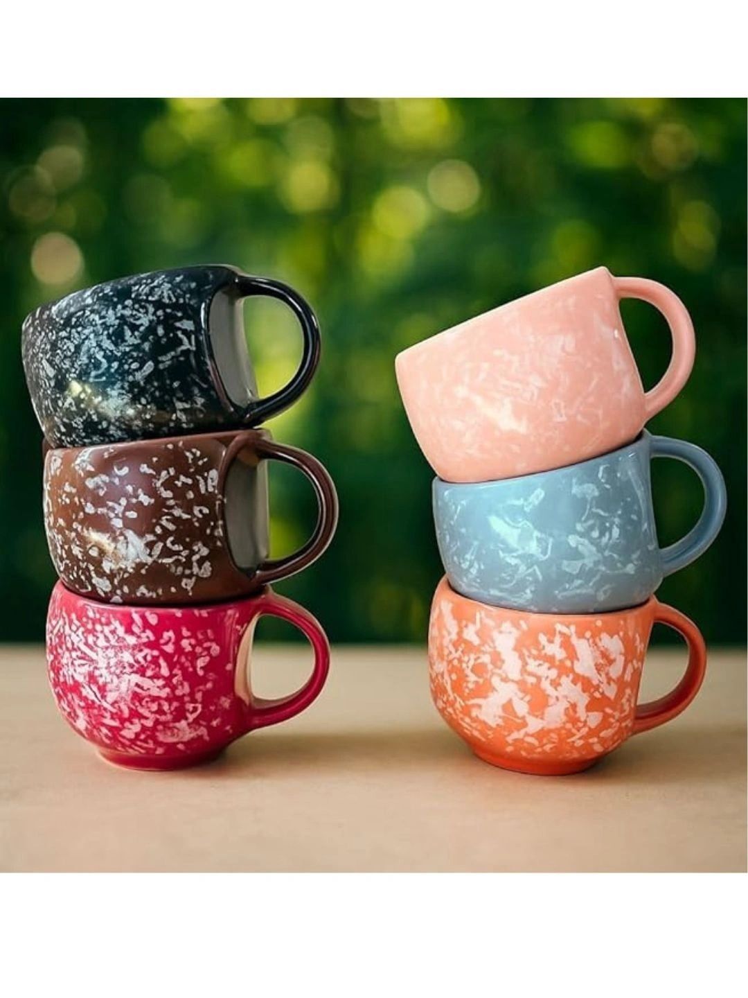 Love Unlimited Multicoloured Printed Solid Ceramic Glossy Cups Set of Cups and Mugs-image-24