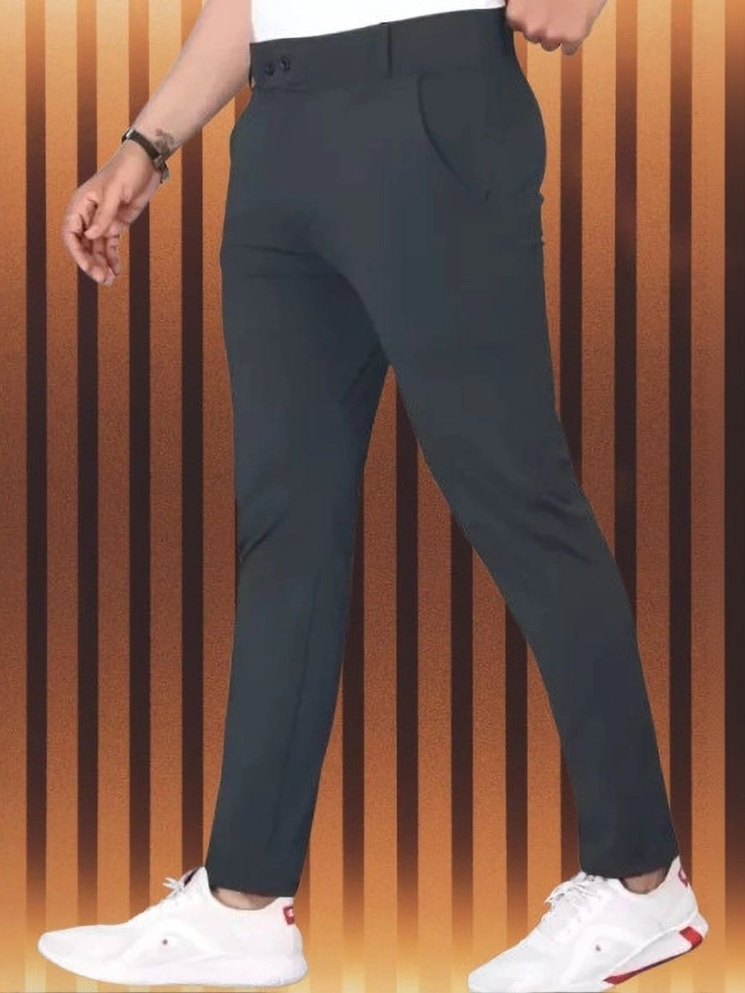 Nk staylish Men Smart Slim Fit Trousers-picture-14