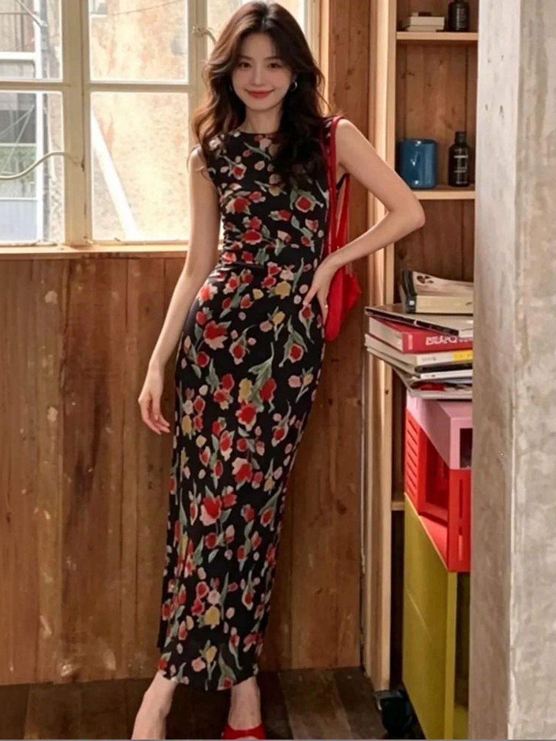 LULU & SKY Floral Print Maxi Dress-picture-36